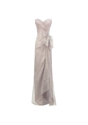 Gemy Maalouf beaded bow-detail dress - Purple