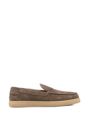 Marc O'Polo Model Check suede slip-on loafers - Brown