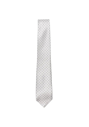 Emporio Armani geometric-pattern satin-finish tie - Grey