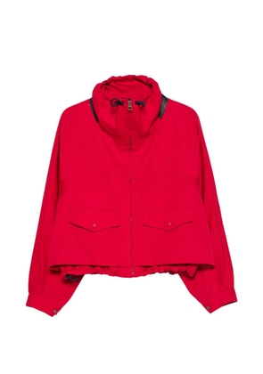 LOEWE leather-trimmed high-neck jacket - Red