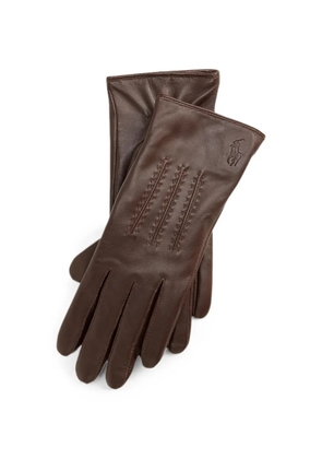Polo Ralph Lauren stitched leather gloves - Brown