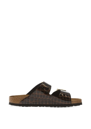 Birkenstock Arizona croc-effect leather sandals - Brown
