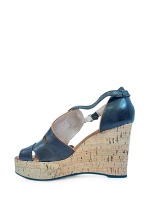 Chloé Vintage T-strap cork wedge sandals - Brown