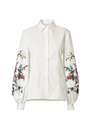 Carolina Herrera floral-embroidered shirt - White