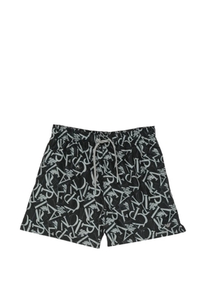 Emporio Armani logo-print swim shorts - Black
