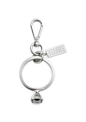MM6 Maison Margiela polished palladium clip keyring - Silver