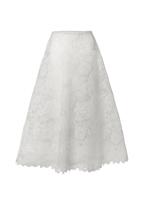 Carolina Herrera hydrangea lace midi skirt - White