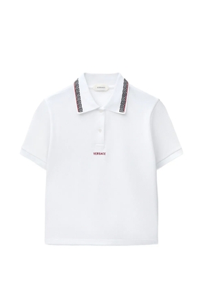 Versace embroidered-logo cotton piqué polo - White