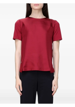 Max Mara satin-finish short-sleeve T-shirt - Red