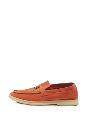 Loro Piana Pre-Owned Summer Walk suede loafers - Orange
