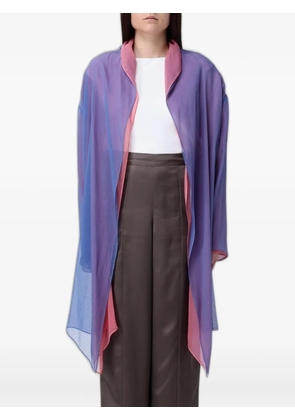 Giorgio Armani triple-layer silk cape - Blue