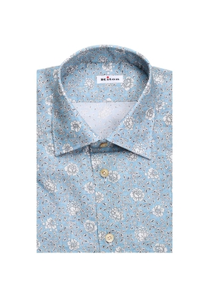Kiton long-sleeve floral shirt - Blue