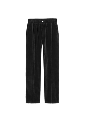 OAS Company velour-texture straight-leg trousers - Black