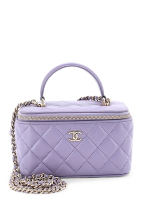 CHANEL Pre-Owned Classic Top Handle Vanity Case with Chain Quilted Lambskin Small crossbody bag - Purple