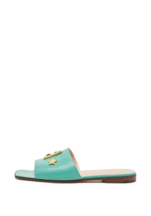 Gucci Pre-Owned Runway logo leather sandals - Green