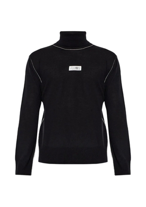 MM6 Maison Margiela contrast-stitch turtleneck sweater - Black