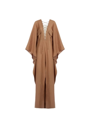 Taller Marmo Mojave lace-up kaftan maxi dress - Brown
