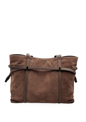 Veronica Beard belted suede shoulder bag - Brown