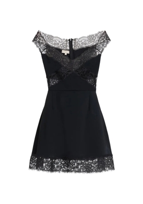 Elie Saab lace-trim off-the-shoulder dress - Black