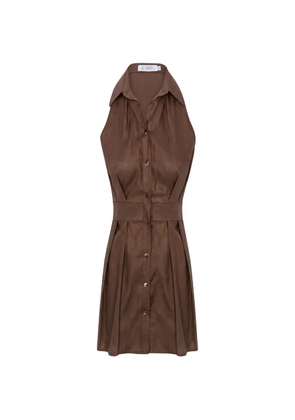 HEVRON Domino halter-neck mini dress - Brown