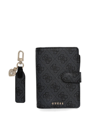 GUESS USA logo-pattern passport case - Grey