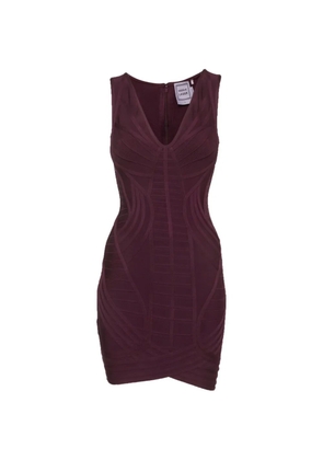 Hervé Léger Pre-Owned V-neck mini dress - Purple