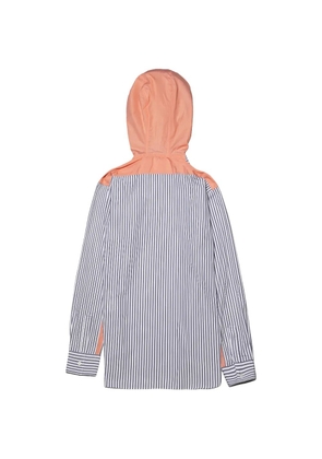 Comme Des Garçons Shirt striped drawstring-hood shirt - White
