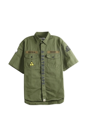 A BATHING APE® logo-print patch-detail shirt - Green