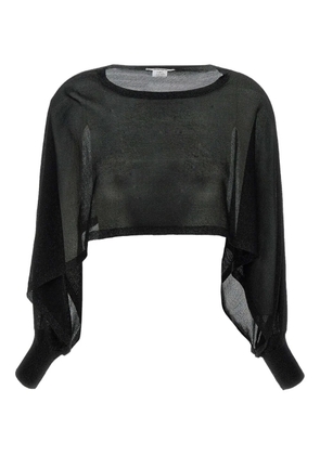 Kangra lurex-detailed top - Black