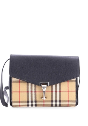 Burberry Pre-Owned Macken Leather and Vintage Check Canvas Small crossbody bag - Black