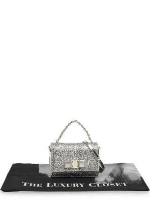 Ferragamo Pre-Owned Vara bow glitter top tote bag - Silver
