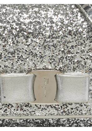 Ferragamo Pre-Owned Vara bow glitter top tote bag - Silver