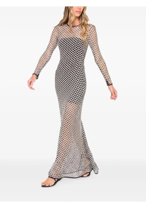 JBQ crystal-embellished mesh dress - Silver