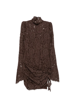 De La Vali Bodita floral-lace mini dress - Brown
