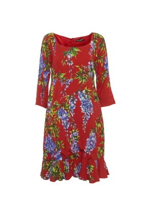 Dolce & Gabbana Pre-Owned floral-print ruffled dress - Red