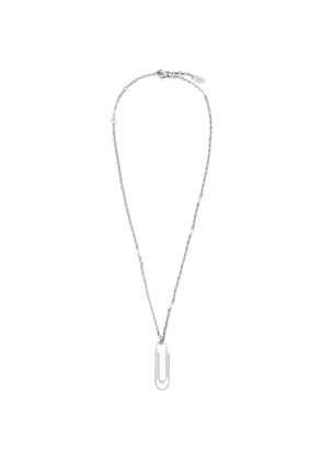 Off-White strass-set paperclip necklace - Silver