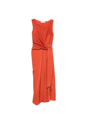 MOUTAKI tie-waist sleeveless midi dress - Orange