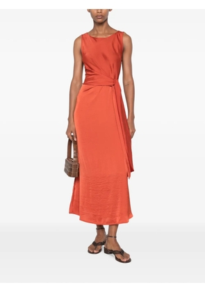 MOUTAKI tie-waist sleeveless midi dress - Orange