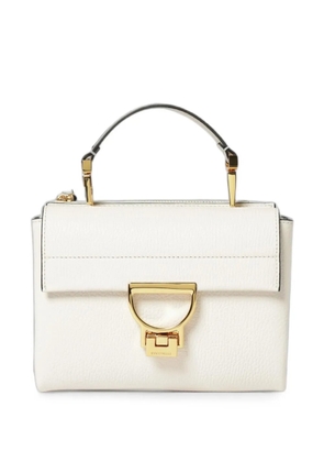 Coccinelle small Arlettis grained leather tote bag - White