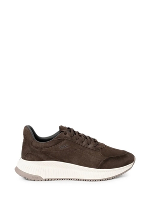 BOSS perforated-detail suede sneakers - Brown