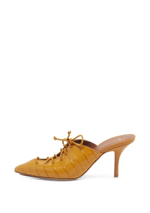 Malone Souliers Annie croc-embossed mules - Yellow