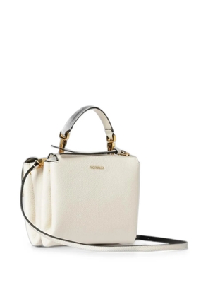 Coccinelle small Arlettis grained leather tote bag - White