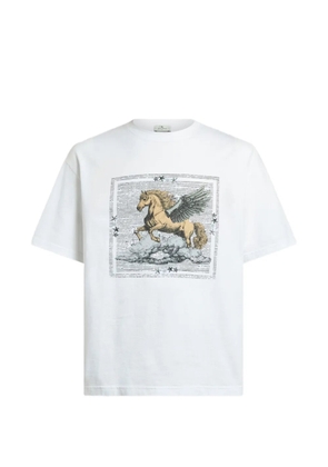 ETRO cotton-jersey t-shirt with placed Pegaso-print - White