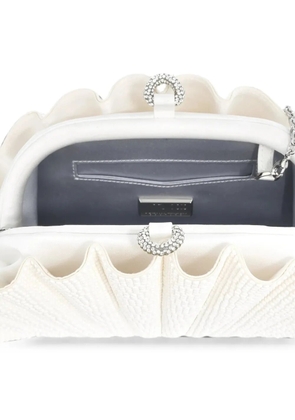 Judith Leiber Origami crystal-embellished shell clutch bag - White