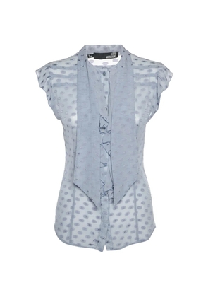 Love Moschino fil coupé frill blouse - Purple
