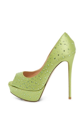 Valentino Garavani Pre-Owned crystal-embellished platform pumps - Green