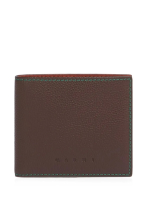 Marni saddle-stitch bifold wallet - Brown