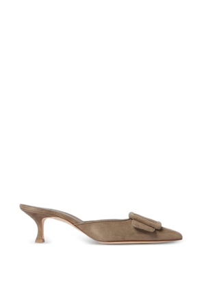 Manolo Blahnik Maysale suede mules - Brown