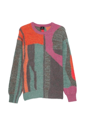 PS Paul Smith abstract-pattern crew neck sweater - Green