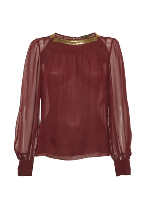 Louis Vuitton Pre-Owned sheer embellished blouse - Red